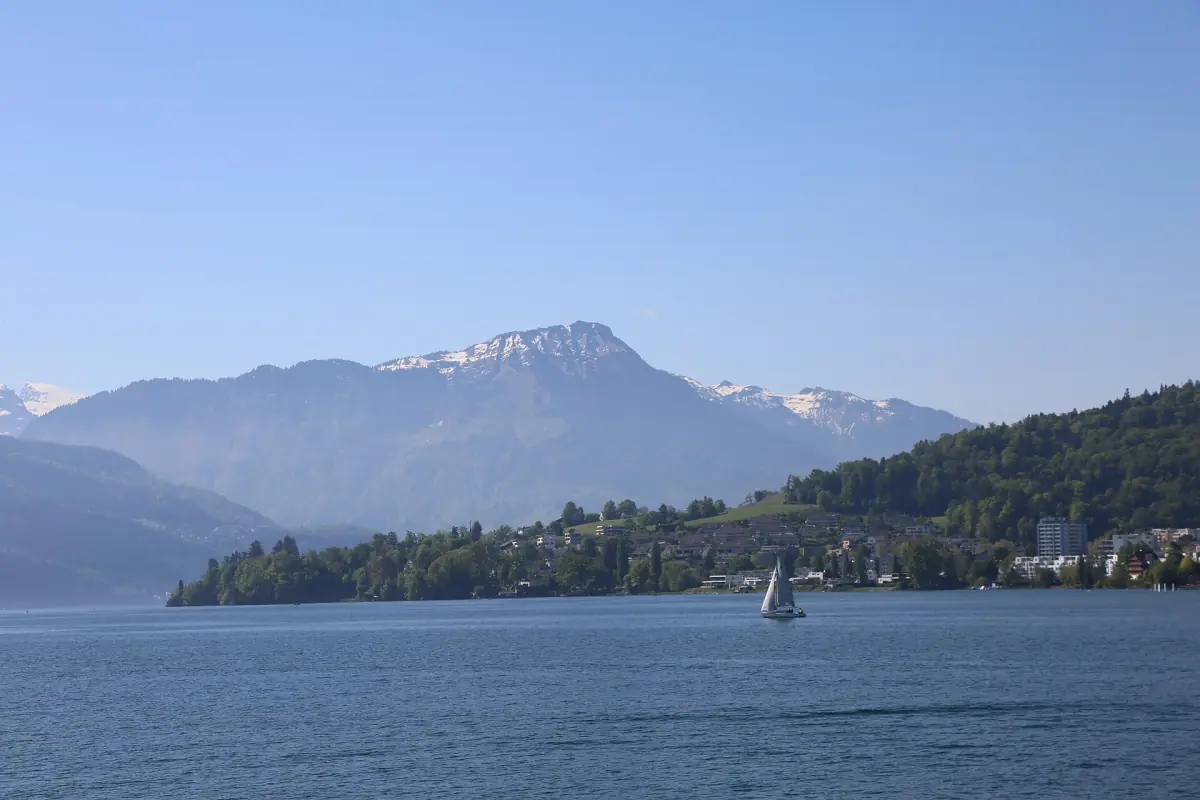 The Stanserhorn rising above Lake Lucerne